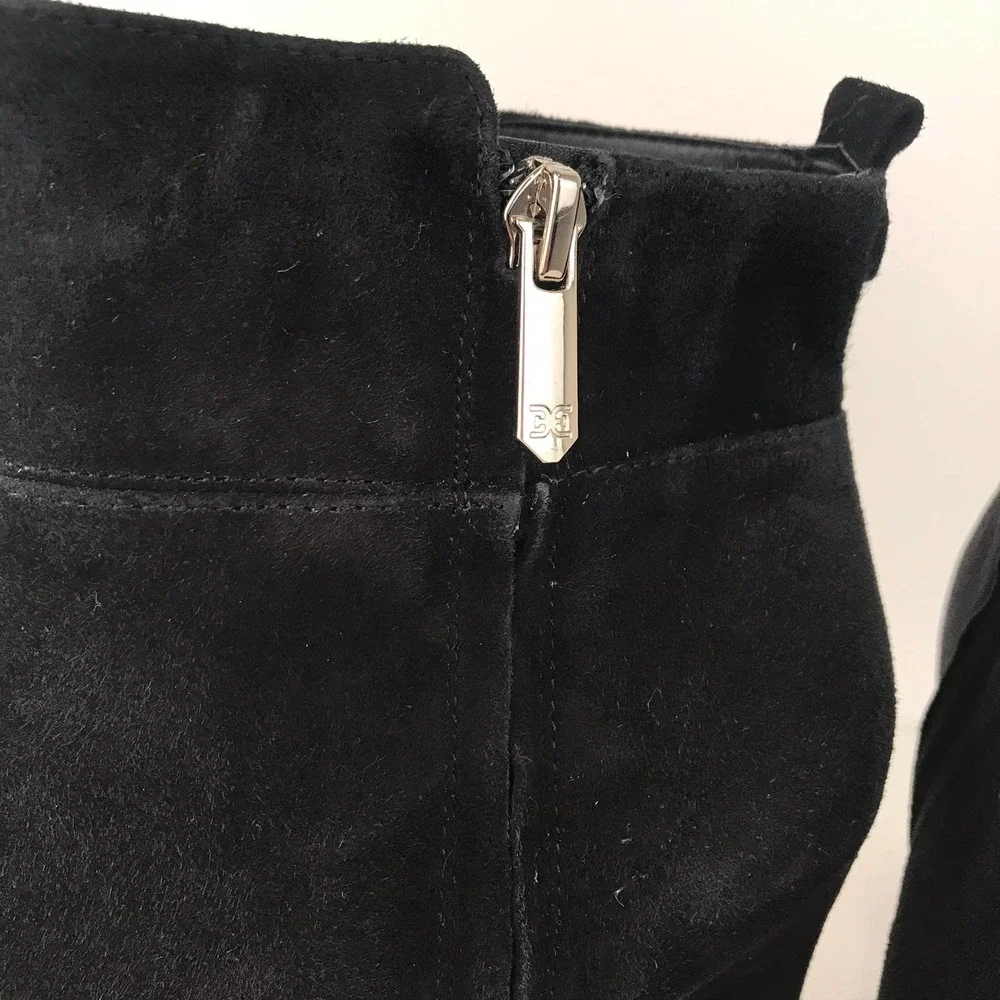 Sam Edelman Sianna Suede Black Booties Size 8 - Picture 4 of 11